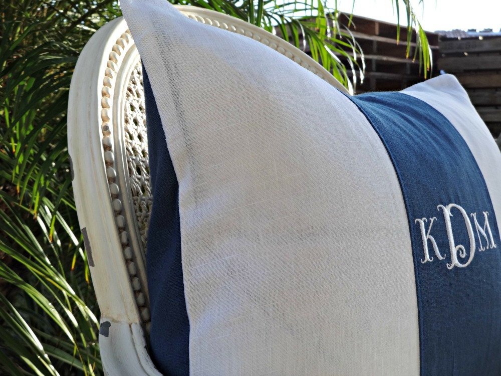 monogram block personalized pillow