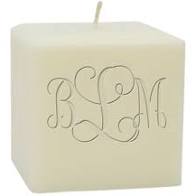 monogrammed palm wax candle - 4" palm wax