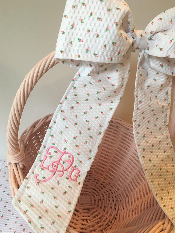 monogrammed easter basket bow