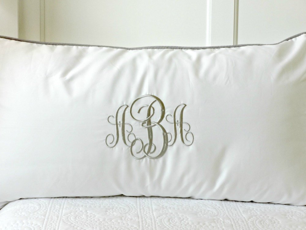 monogrammed pillow shams