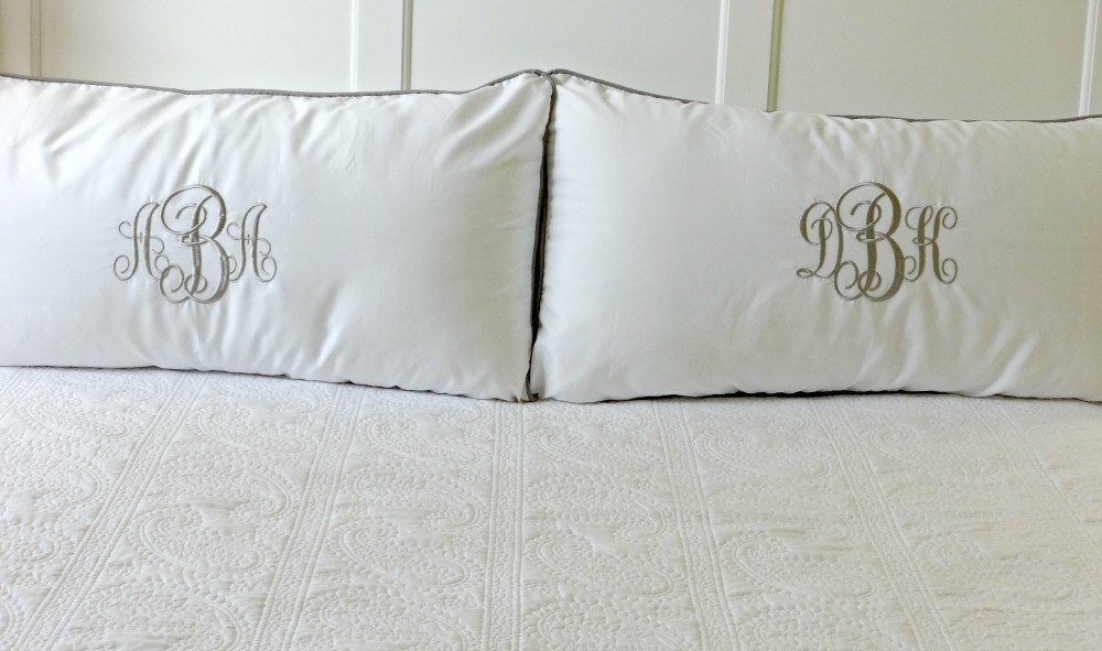 monogrammed pillow shams