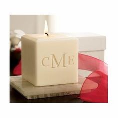 monogrammed soy candle