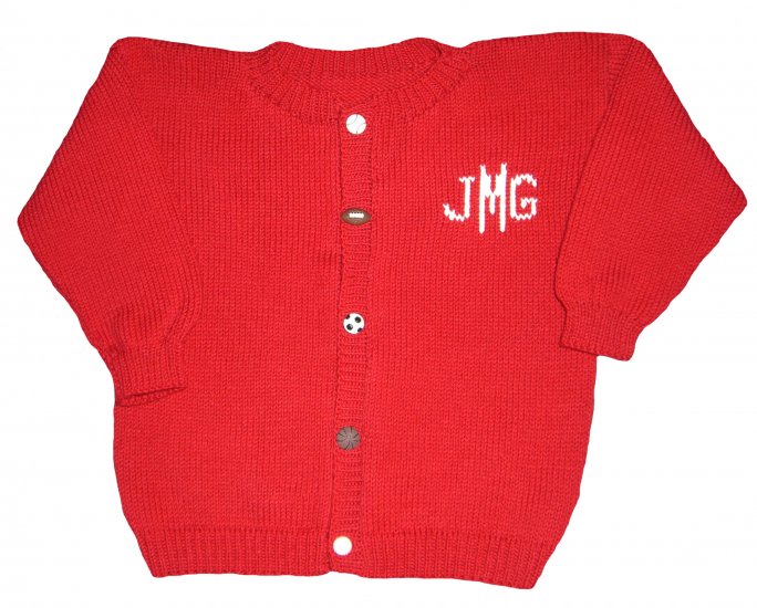 monogrammed sports cardigan