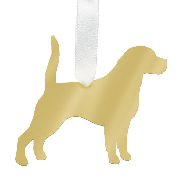 moon and lola beagle christmas ornament - silver