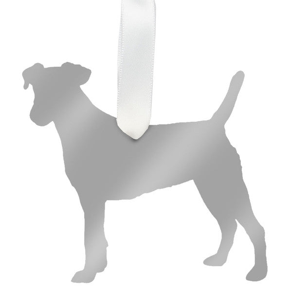 moon and lola jack russell terrier christmas ornament - gold