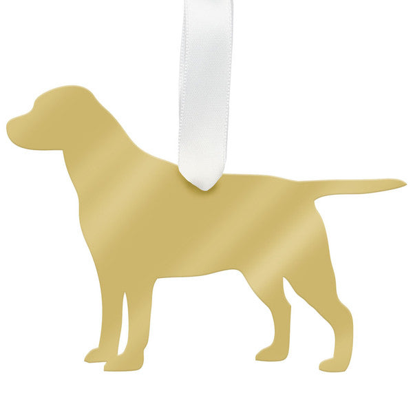 moon and lola labrador christmas ornament - silver