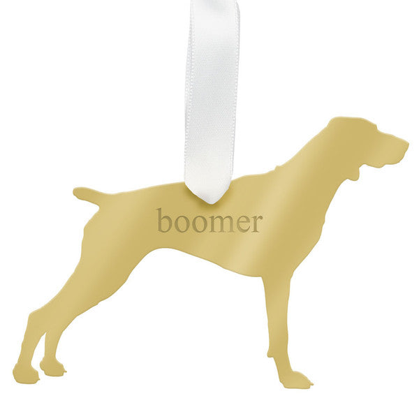 moon and lola pointer christmas ornament - gold