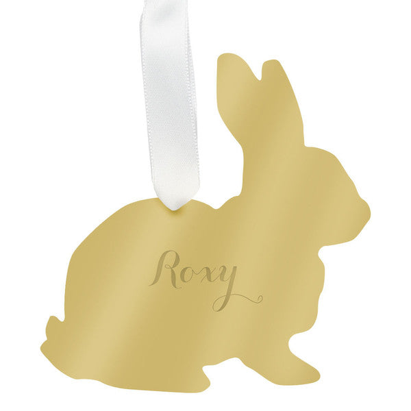 moon and lola rabbit christmas ornament - gold