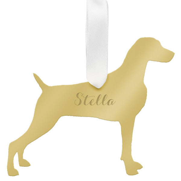 moon and lola weimaraner christmas ornament - silver