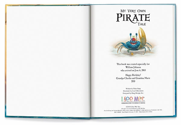 my very own pirate tale book personalized children's book