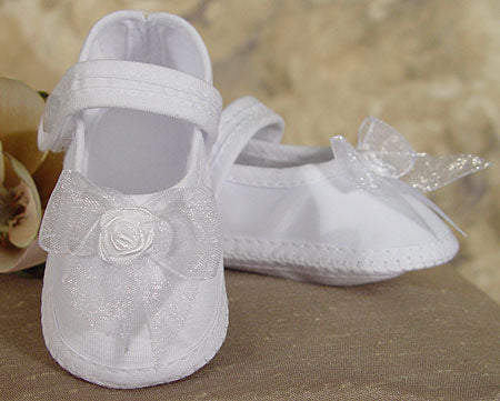 nylon tricot christening gown with embroidered bodice - 25"