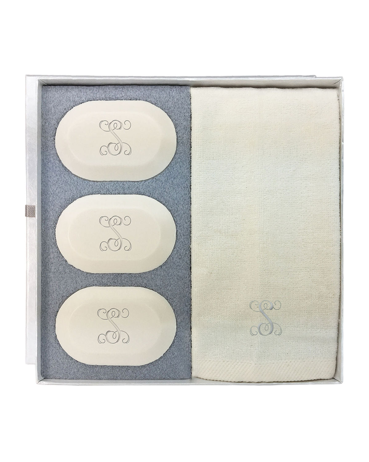 original luxury personalized soap gift set: single initial