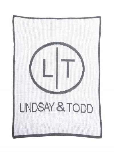 personalised newlywed initial & name blanket