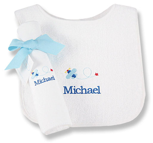 personalized airplane bib