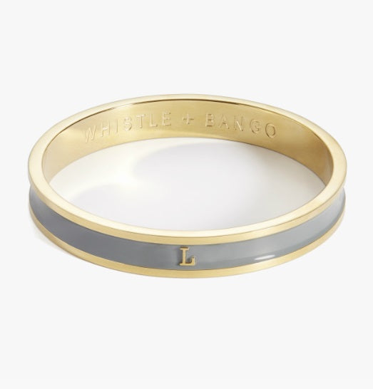 personalized alphabet initial bangle