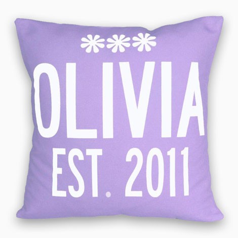 personalized baby announcement flowers pillow