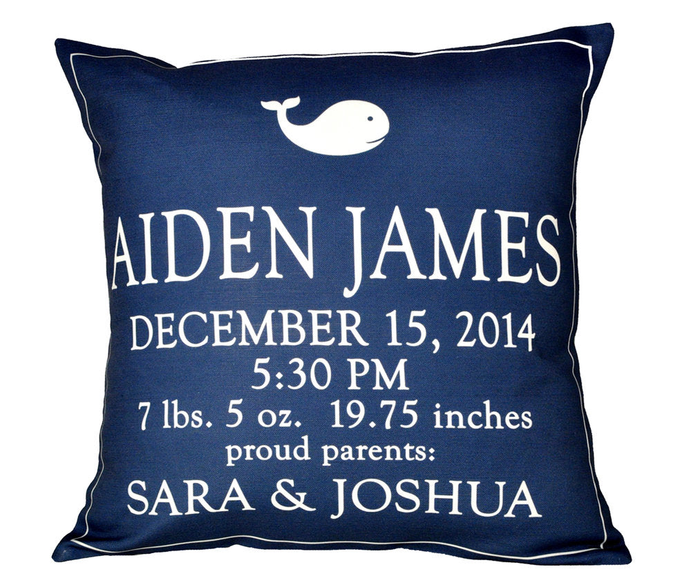 personalized baby announcement pillow