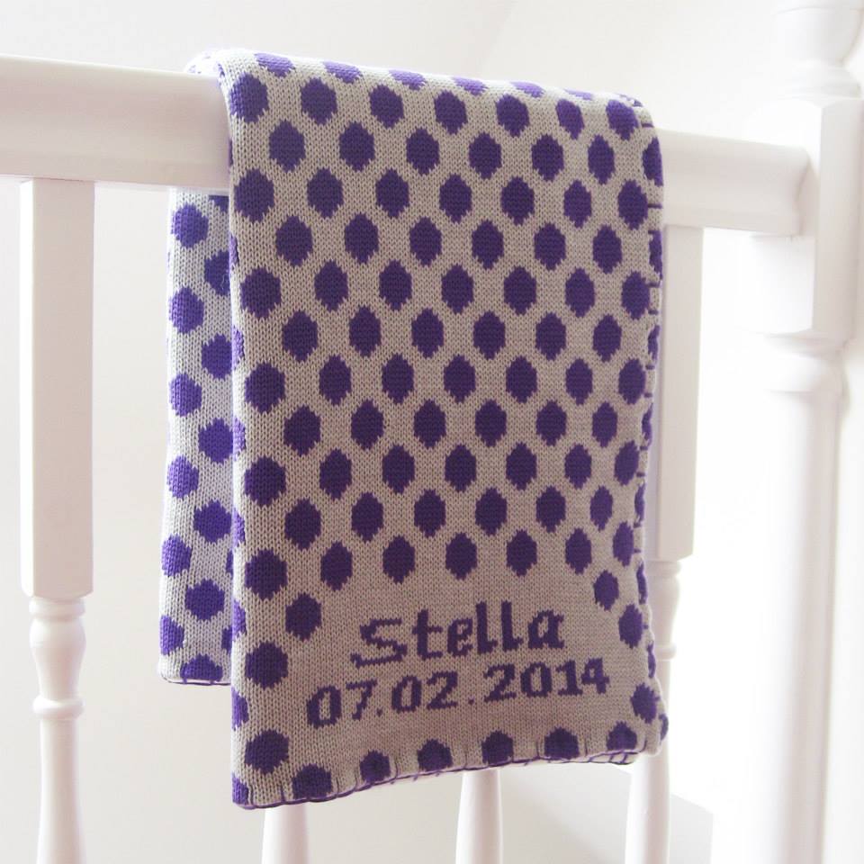 personalized baby blanket - dots