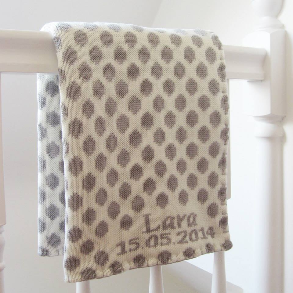 personalized baby blanket - dots