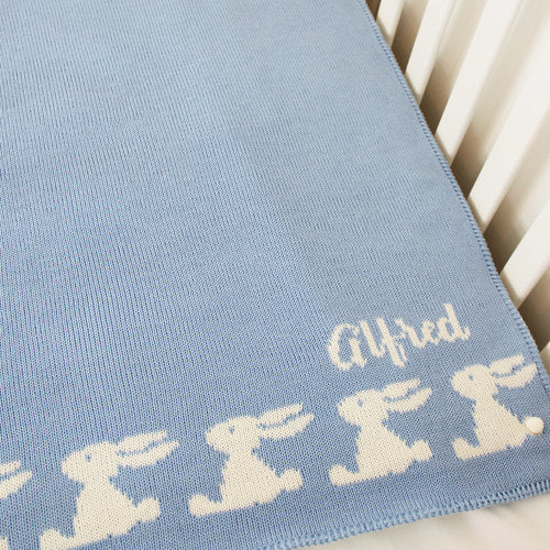 personalized baby boy bunny blanket
