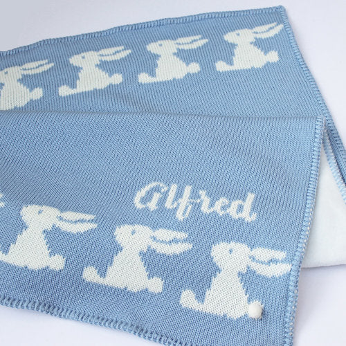 personalized baby boy bunny blanket