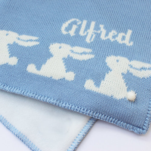 personalized baby boy bunny blanket