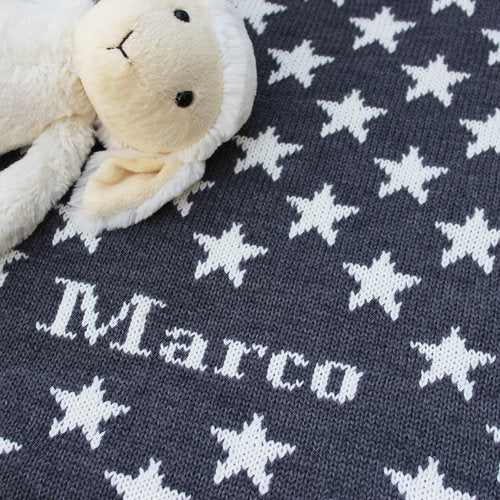 personalized baby boy stars blanket