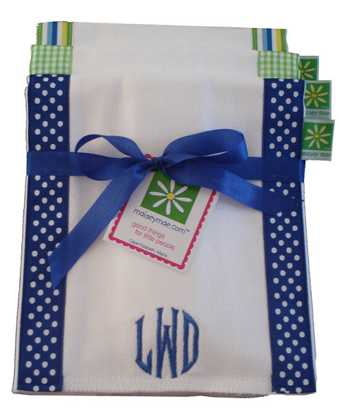 personalized burp cloths set