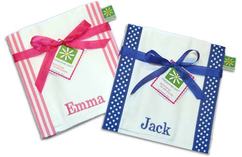 personalized burp cloths set