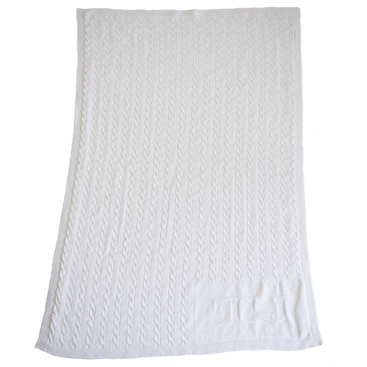 Personalized Cable Knit Baby Blanket