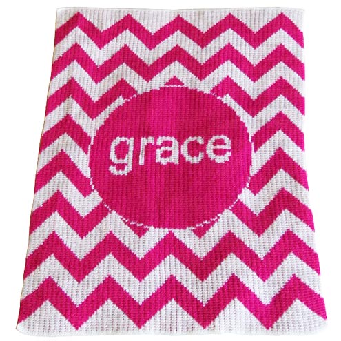 personalized chevron blanket