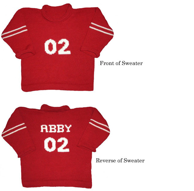 personalized childrens varsity sweater