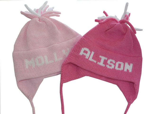 personalized cotton ear flap hat (solid) - multiple colors available