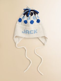 personalized cotton polka dot ear flap hat