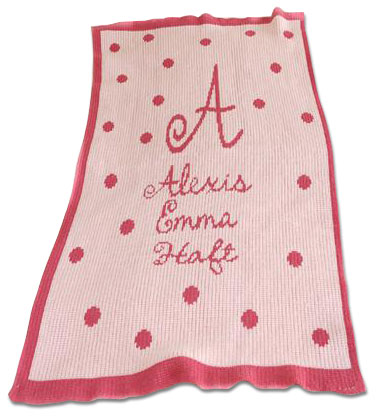 personalized dot custom crib blanket - initials ame