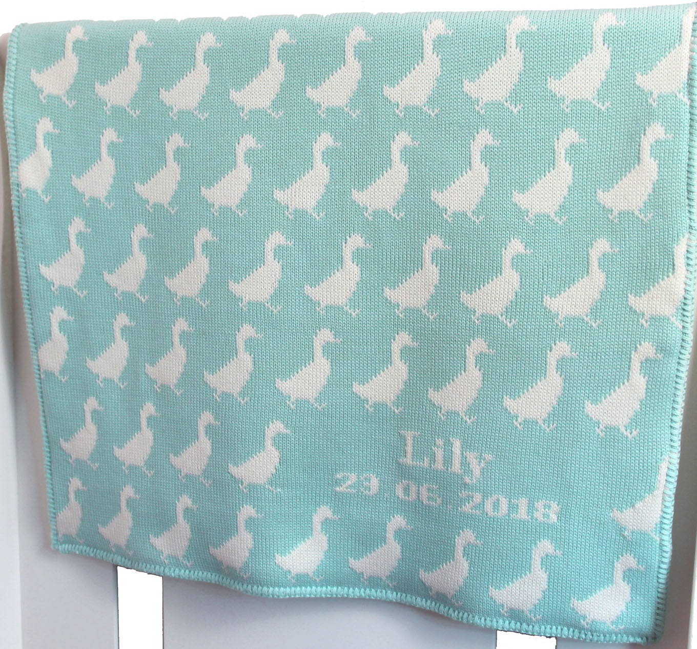 personalized duck baby blanket