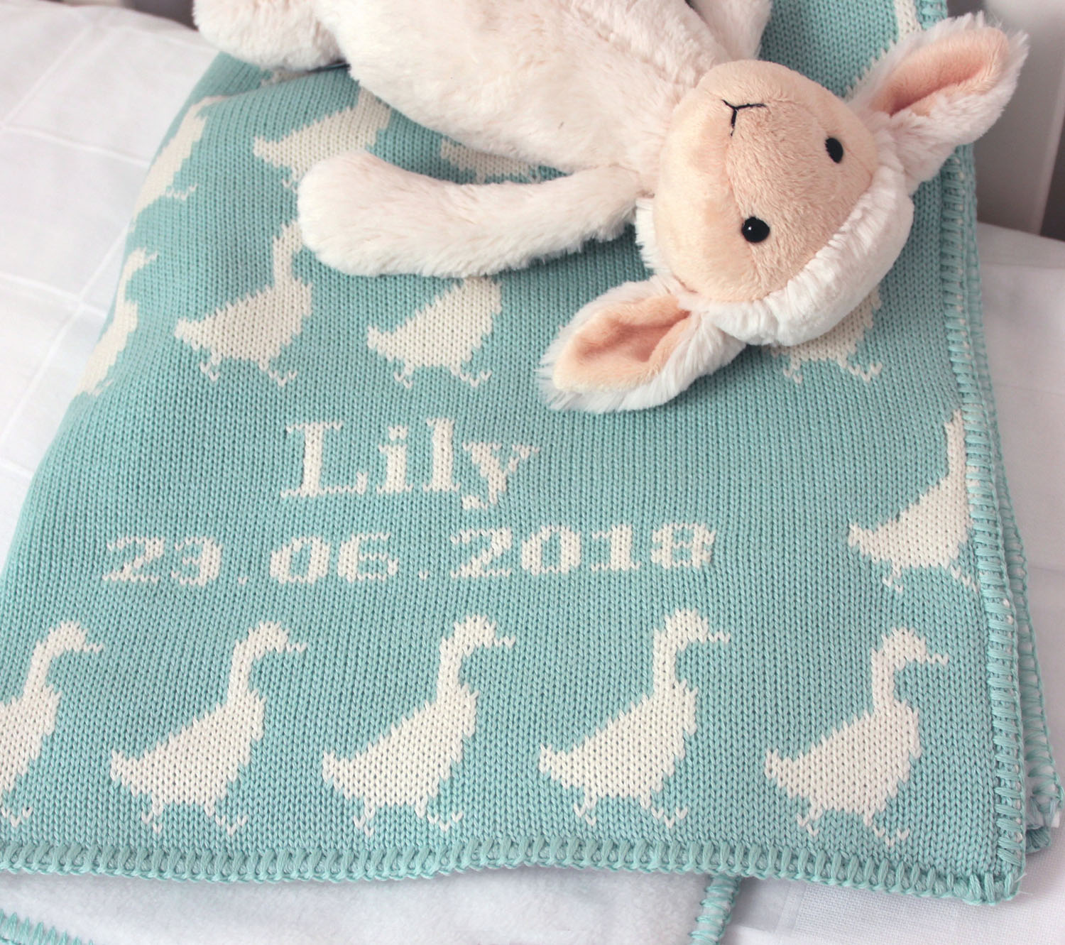personalized duck baby blanket