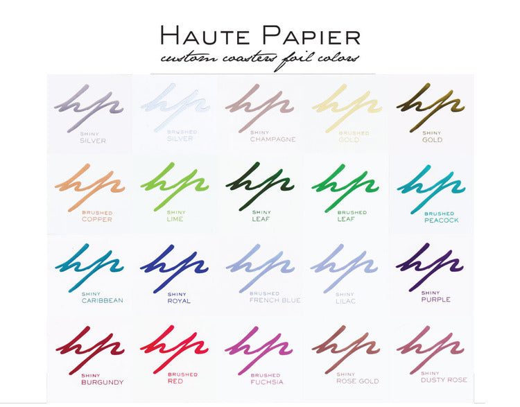 personalized foil stamped coasters m103 by haute papier