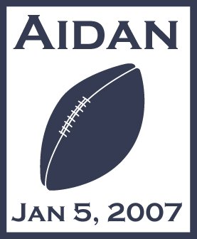 personalized football blanket with name / birthdate