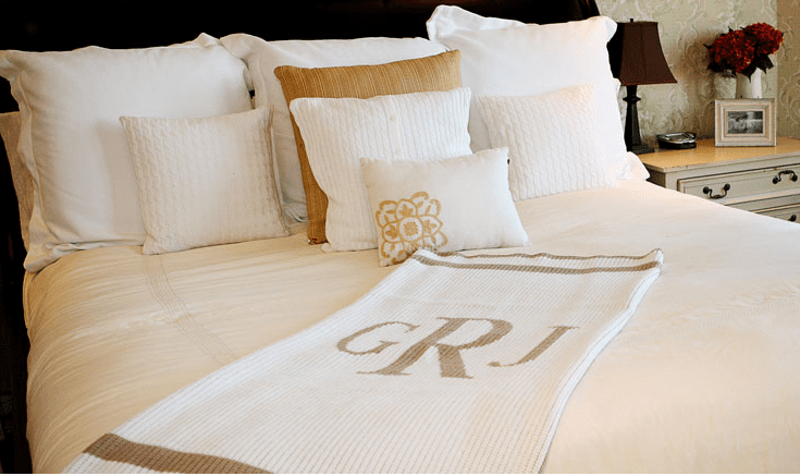 personalized full sized blanket with monogram