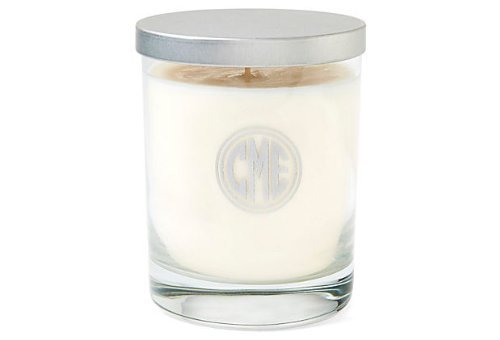 personalized glass soy candle