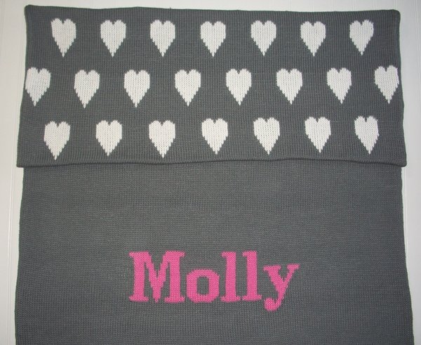 personalized heart baby blanket