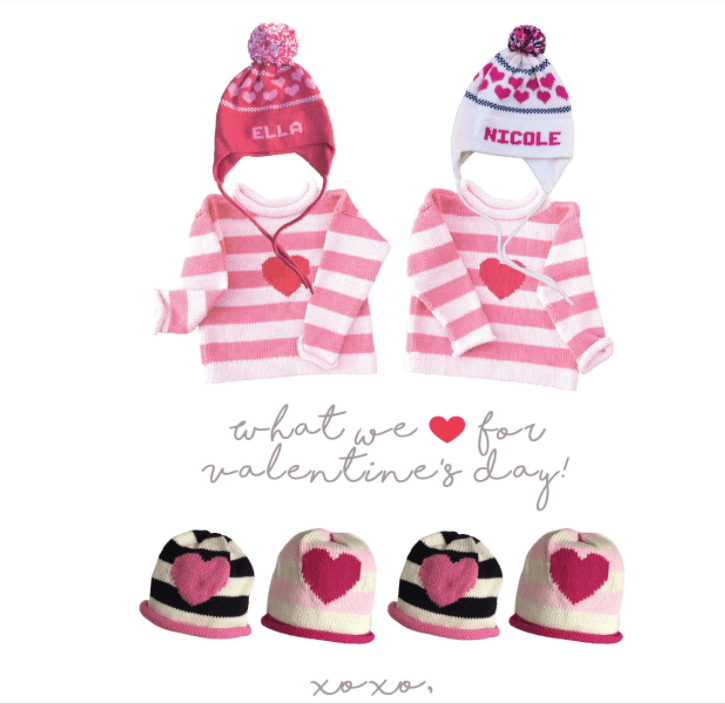 personalized hearts ear flap hat