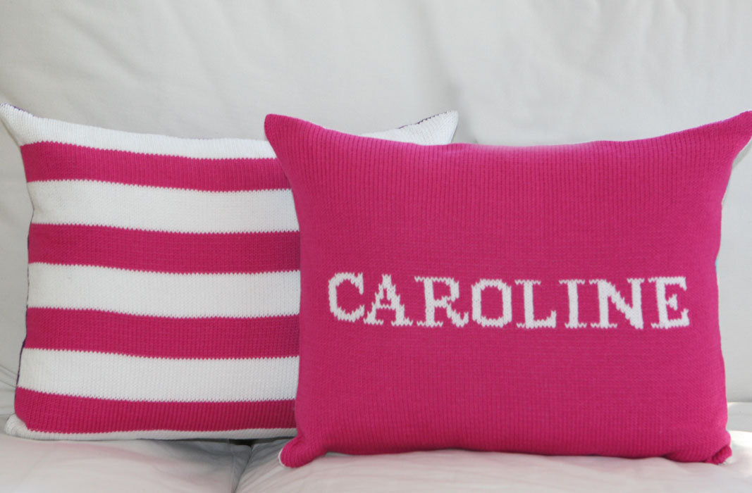 personalized knit baby pillow 12x16