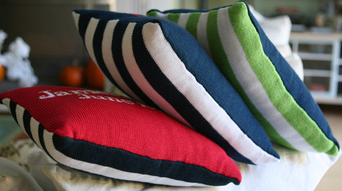 personalized knit baby pillow 12x16