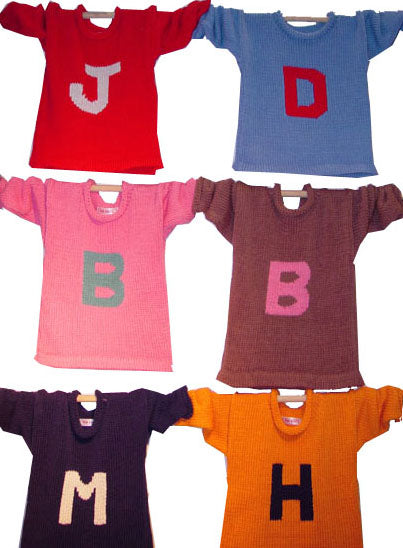personalized knit letter sweater