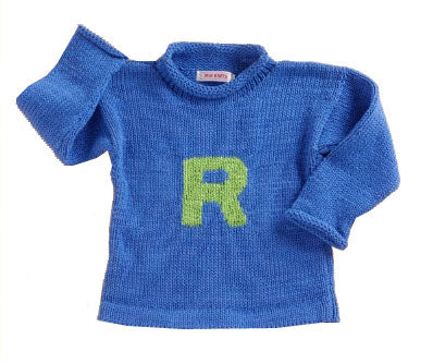 personalized knit letter sweater