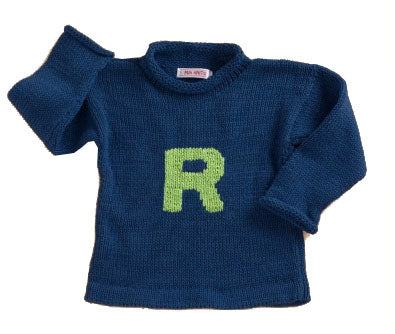 personalized knit letter sweater