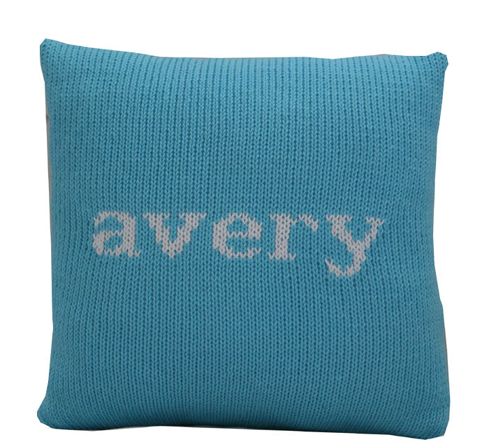 personalized knit name pillow 10x10