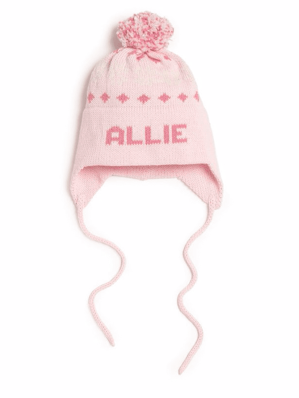 personalized knit snowflake ear flap hat